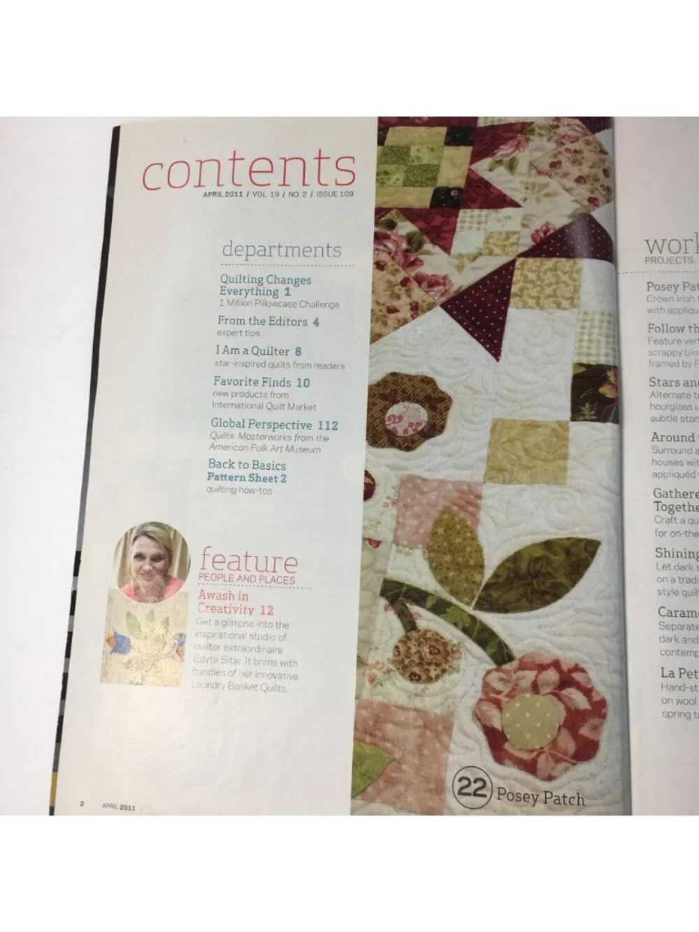 American Patchwork and Quilting April 2011 Magazine 101 Top Tips 3 Star Quilts